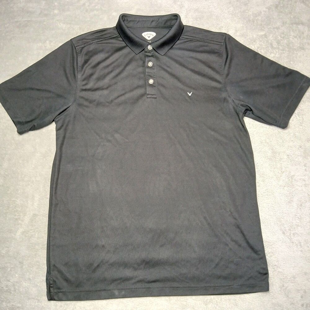 Callaway Polo Shirt Mens L Black Sport Golf Performance Stretch Sportcore Vibe